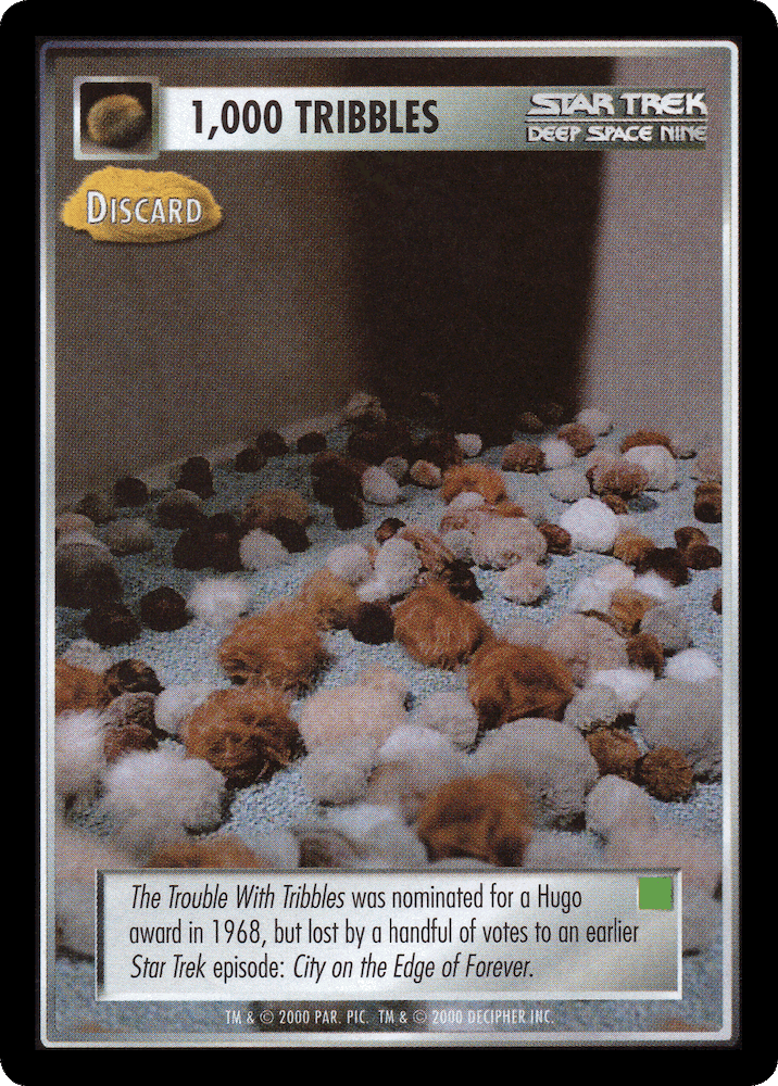 1,000 Tribbles - Discard (Green)